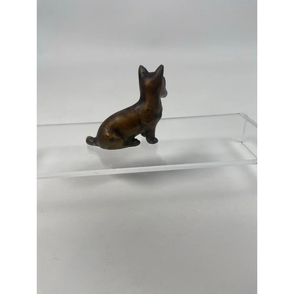 Vtg Cast Metal Scottie Dog Figurine 2” Mid Century Bronze Finish MCM Decor